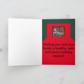 Santaがバイクのクリスマスカードに乗る シーズンカード (内部)