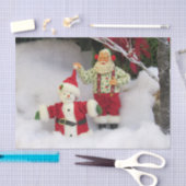 Santaが雪だるまティッシュペーパー 薄葉紙 (クラフト)