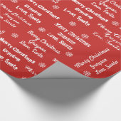 Santaさんの赤い包み紙の子どもの名前 ラッピングペーパー (角)