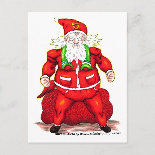 SANTAすごい by Charis Dondeli シーズンポストカード (正面)