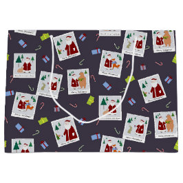 Santaとの抱き枕 ラージペーパーバッグ