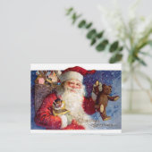 Santaとテディとクランプスが入った箱 シーズンポストカード (スタンド正面)