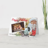 SantaとNiceリストを使用した写真 シーズンカード (正面)