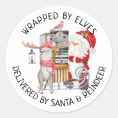SantaとReindeerによって配信 ラウンドシール (正面)