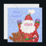 SantaとTeddyクリスマスフラットフォトカード シーズンカード<br><div class="desc">私は家族の写真をサンプルとして使用するのが大好き：)</div>