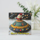 SantaとUFOクリスマスカード シーズンカード (スタンド正面)