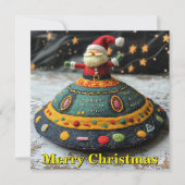 SantaとUFOクリスマスカード シーズンカード (正面)