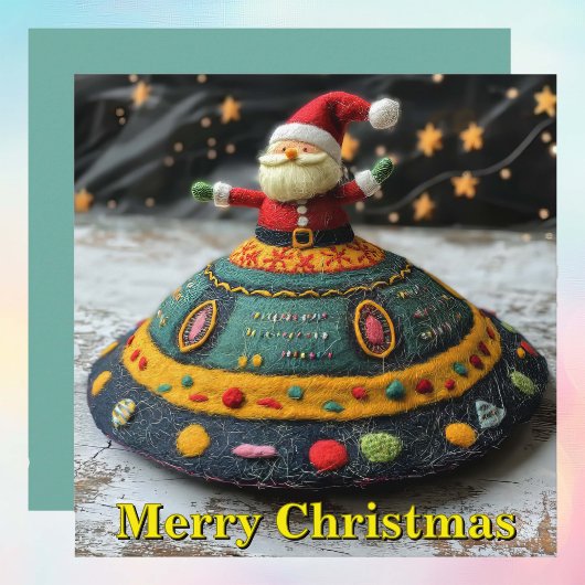 SantaとUFOクリスマスカード シーズンカード
