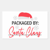 Santaによってパッケージ 長方形シール (正面)