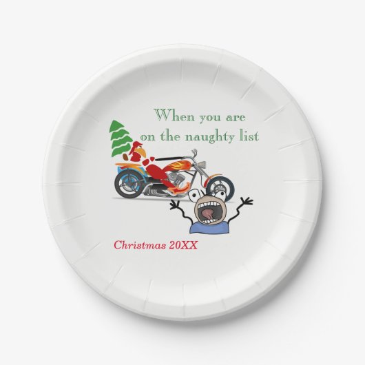 Santaのリストに入っていいけなる場合 ペーパープレート (正面)