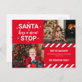 Santaの新しいストップ引っ越しました写真の移動 案内ポストカード (正面/裏面)