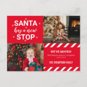 Santaの新しいストップ引っ越しました写真の移動 案内ポストカード (正面)