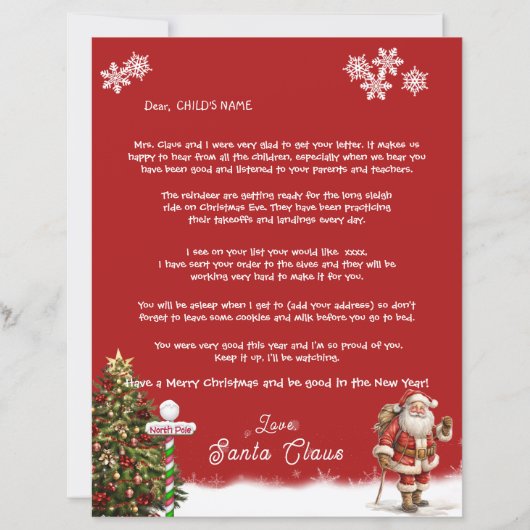 Santaの親書Your Child North Pole (正面)