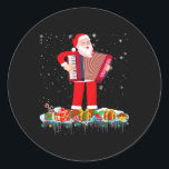 Santaの遊Accordion InstruのChristmas Accordion ラウンドシール<br><div class="desc">アコーディオン，アコーディオン奏者，ミュージカル，バンド，協奏曲，アコーディオン，アコーディオン，音楽，ミュージシャン, 楽器，アコーディオン奏者，ピアノ</div>