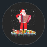 Santaの遊Accordion InstruのChristmas Accordion ラウンドシール<br><div class="desc">アコーディオン，アコーディオン奏者，ミュージカル，バンド，協奏曲，アコーディオン，アコーディオン，音楽，ミュージシャン, 楽器，アコーディオン奏者，ピアノ</div>
