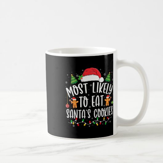 Santaの食べCookieのクリスマスマッチングF コーヒーマグカップ (右)