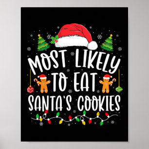 Santaの食べCookieのクリスマスマッチングF ポスター