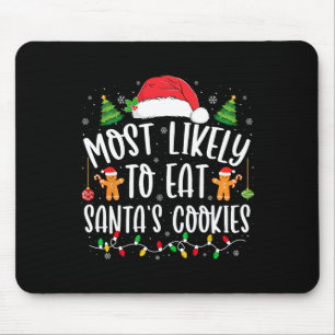 Santaの食べCookieのクリスマスマッチングF マウスパッド