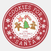 SantaのCookie ラウンドシール (正面)