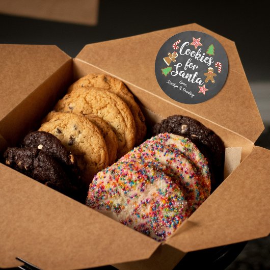 SantaのCookie ラウンドシール