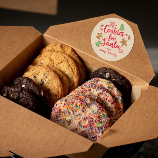 SantaのCookie ラウンドシール