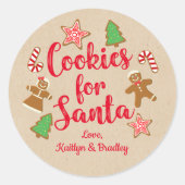 SantaのCookie ラウンドシール (正面)