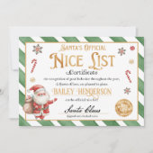 SantaのNice Certificateが2回確認 招待状 (正面)