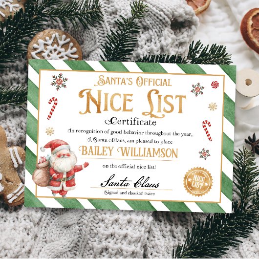 SantaのNice Certificateが2回確認 招待状