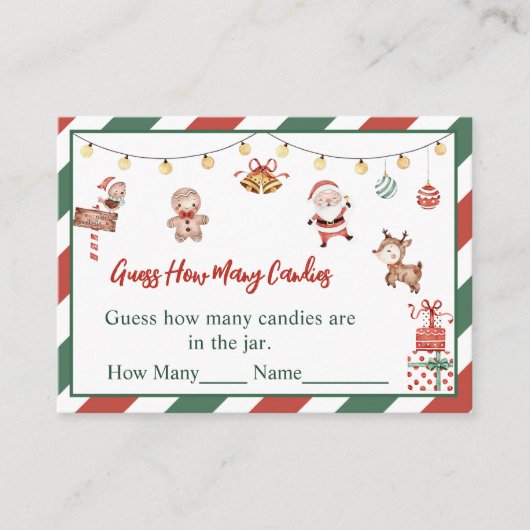 Santaはキャンディーズのエンクロージャカードの数を推測 エンクロージャーカード (正面)