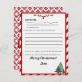 Santaへの子どもの希望リスト ノートカード (正面/裏面)