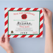 SantaパーソナライズされたのNICEリスト証明書 チラシ (手)