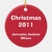 SANTAパーソナライズされた Photo Keepsakeオーナメント セラミックオーナメント (裏面)