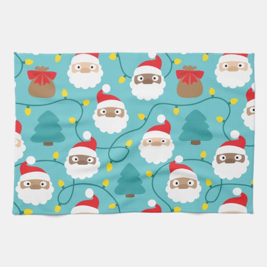 Santa句のパターン キッチンタオル (横)