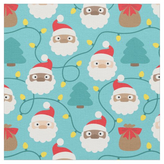 Santa句のパターン ファブリック (クローズアップ)
