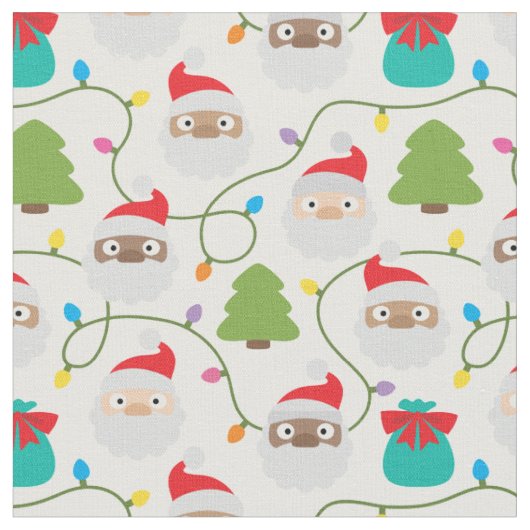Santa句のパターン ファブリック (クローズアップ)