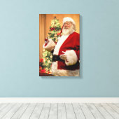Santa喫煙aパイプCanvas print キャンバスプリント (インサイチュ (ウッドフロア))
