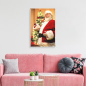 Santa喫煙aパイプCanvas print キャンバスプリント (インサイチュ (リビング))