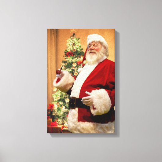 Santa喫煙aパイプCanvas print キャンバスプリント (正面)