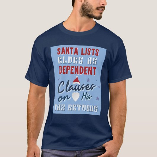 Santa小妖精や小人を依存条項としておもしろいAccou Tシャツ (正面)