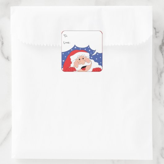 Santa氏が個人設定で言うクリスマス広場のステッカー スクエアシール (バッグ)