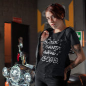 Santa親愛は良い白いスクリプトのクリスマスを定義 Tシャツ