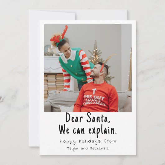 Santa親愛クリスマスの写真を説明しよう シーズンカード (正面)