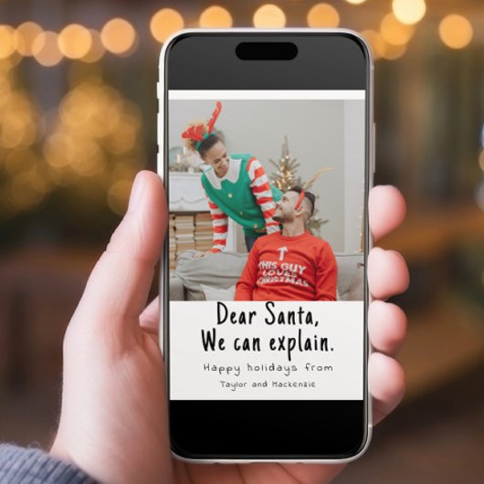 Santa親愛クリスマスの写真を説明しよう シーズンカード