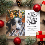 Santa親愛私はペット犬の子供の写真おもしろいクリスマスを試した シーズンポストカード<br><div class="desc">この可愛いおもしろいのホリデーカードを家族や友達に送ってクリスマス応援を広げる。このカードは黒い手書きモダンのフォントで読「Santa I really try親愛」というトレンディーとタイポグラフィを備えている。犬や猫の写真を追加したり、子供の自分の好みに合わせて追加する。カードの背面は、差出人住所、個人的なグリーティングメッセージ、および名前を使用してパーソナライズ可能である(手に渡すテンプレート文字を削除す書るだけ)。</div>