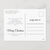 Santa親愛私はペット犬の子供の写真おもしろいクリスマスを試した シーズンポストカード (裏面)