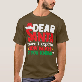 Santa親愛 Before I EplainあなたはどのくらいChを知っている Tシャツ
