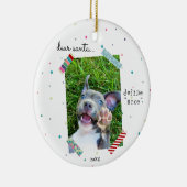 Santa親愛 Define素敵なクリスマスの子犬の写真 セラミックオーナメント (右)