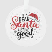 Santa親愛 Define Good Christmas Familyのクリスマスが一致 オーナメント (正面)