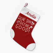 Santa親愛 Define Good Cute おもしろい スモールクリスマスストッキング (正面 (吊り時))