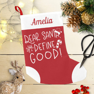 Santa親愛 Define Good Cute おもしろい スモールクリスマスストッキング